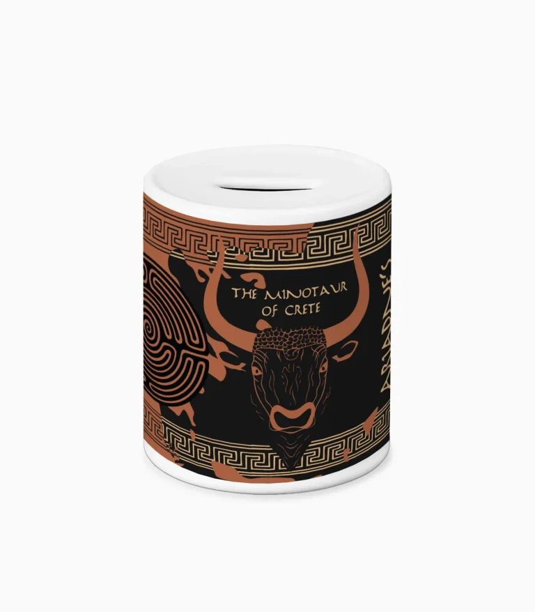 Κουμπαράς με Μινώταυρο Κρήτης – ελληνικό σουβενίρ με αρχαιοελληνικό μοτίβο σε κεραμικό κουμπαρά