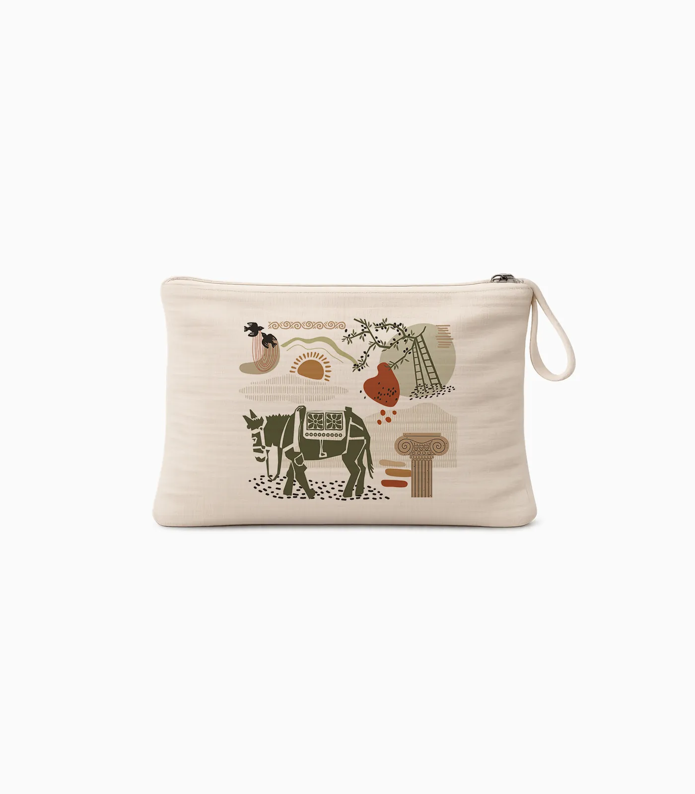 lini_kasetina_souvenir_printia_elia_P2613.02 Λινή Κασετίνα Με Λαβή Ελιά - P2613.02 - Image 1