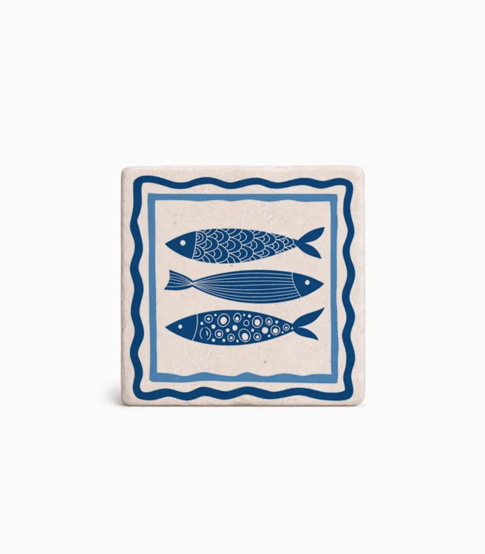 Μαγνητάκι ελληνικού σουβενίρ με θαλασσινό σύμβολο και μπλε χρώμα