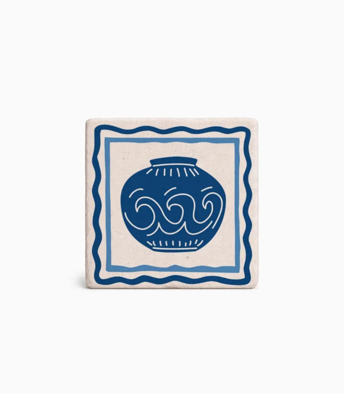 Μαγνητάκι ελληνικού σουβενίρ με θαλασσινό σύμβολο και μπλε χρώμα