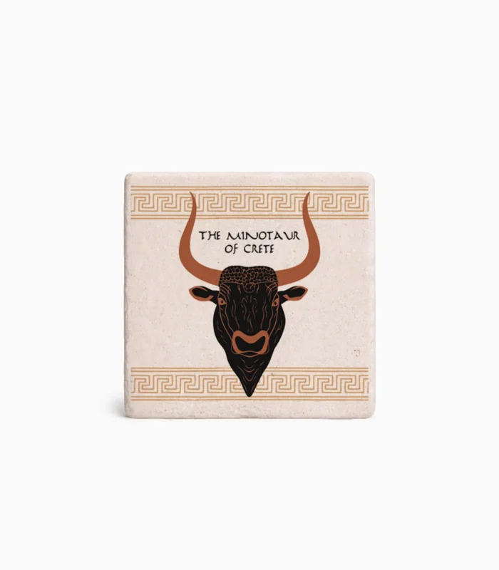 Μαγνητάκι ελληνικού σουβενίρ με αρχαιοελληνική φιγούρα και παραδοσιακό μοτίβο